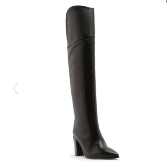 NWT Schutz Black Leather Over the Knee Anaisha Boots Size 5 $340 - Picture 3 of 8